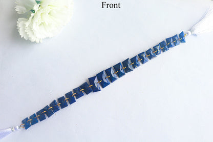 Lapis Lazuli Uneven Shape Faceted Double Drill Bead | 7x11mm to 10x17mm | 22 Pieces | 9 Inch | Natural Gemstone Beads | Beadsforyourjewelry Beadsforyourjewelry