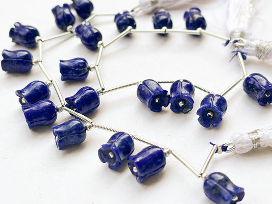 Lapis Lazuli flower carving Lily of the valley shape beads Beadsforyourjewelry