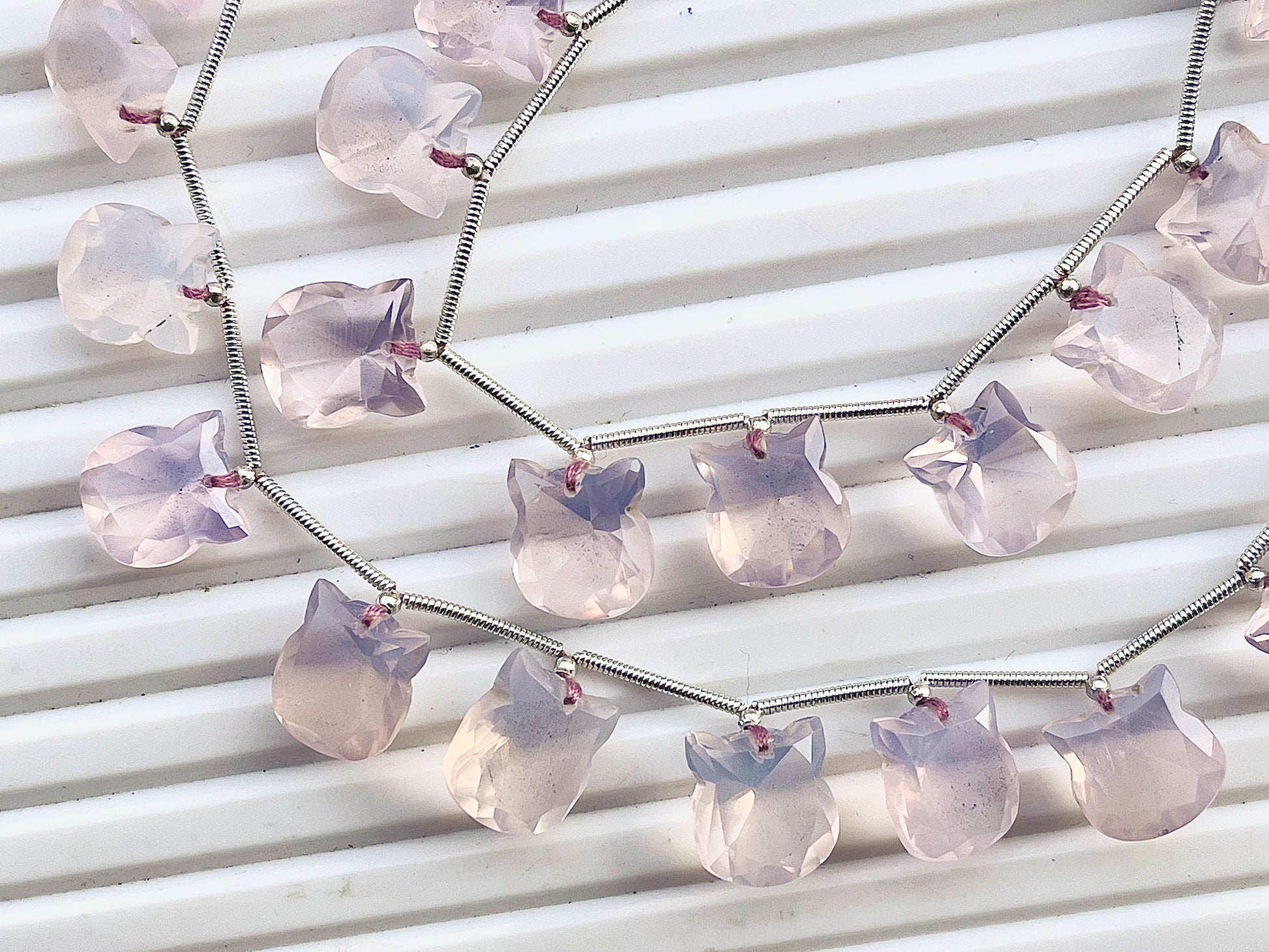 Lavender Quartz Cat Shape Faceted Briolette Beads Beadsforyourjewelry