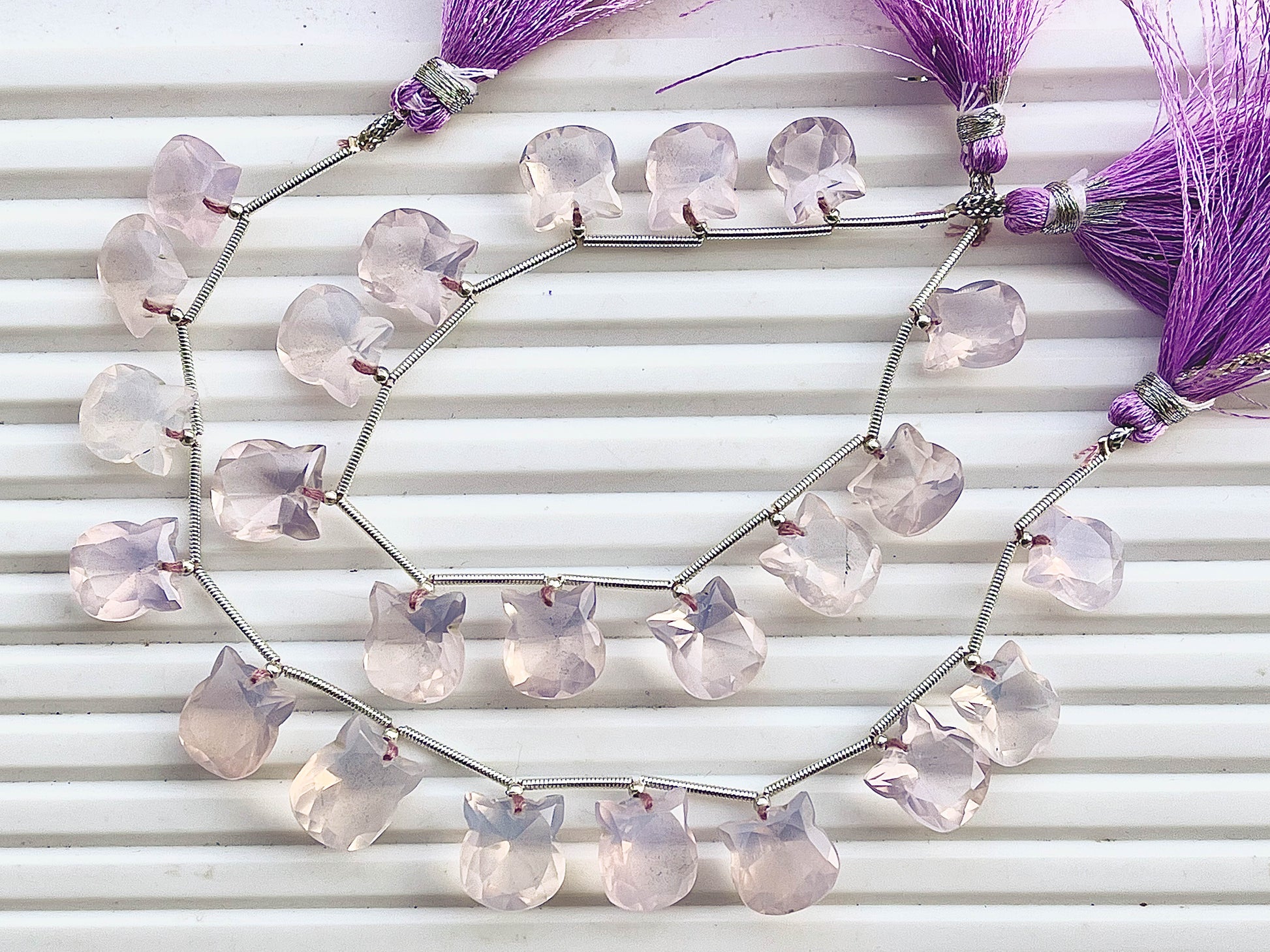 Lavender Quartz Cat Shape Faceted Briolette Beads Beadsforyourjewelry