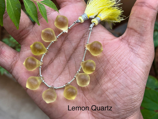 Lemon Green Gold Slanted Drops Frosted Beadsforyourjewelry