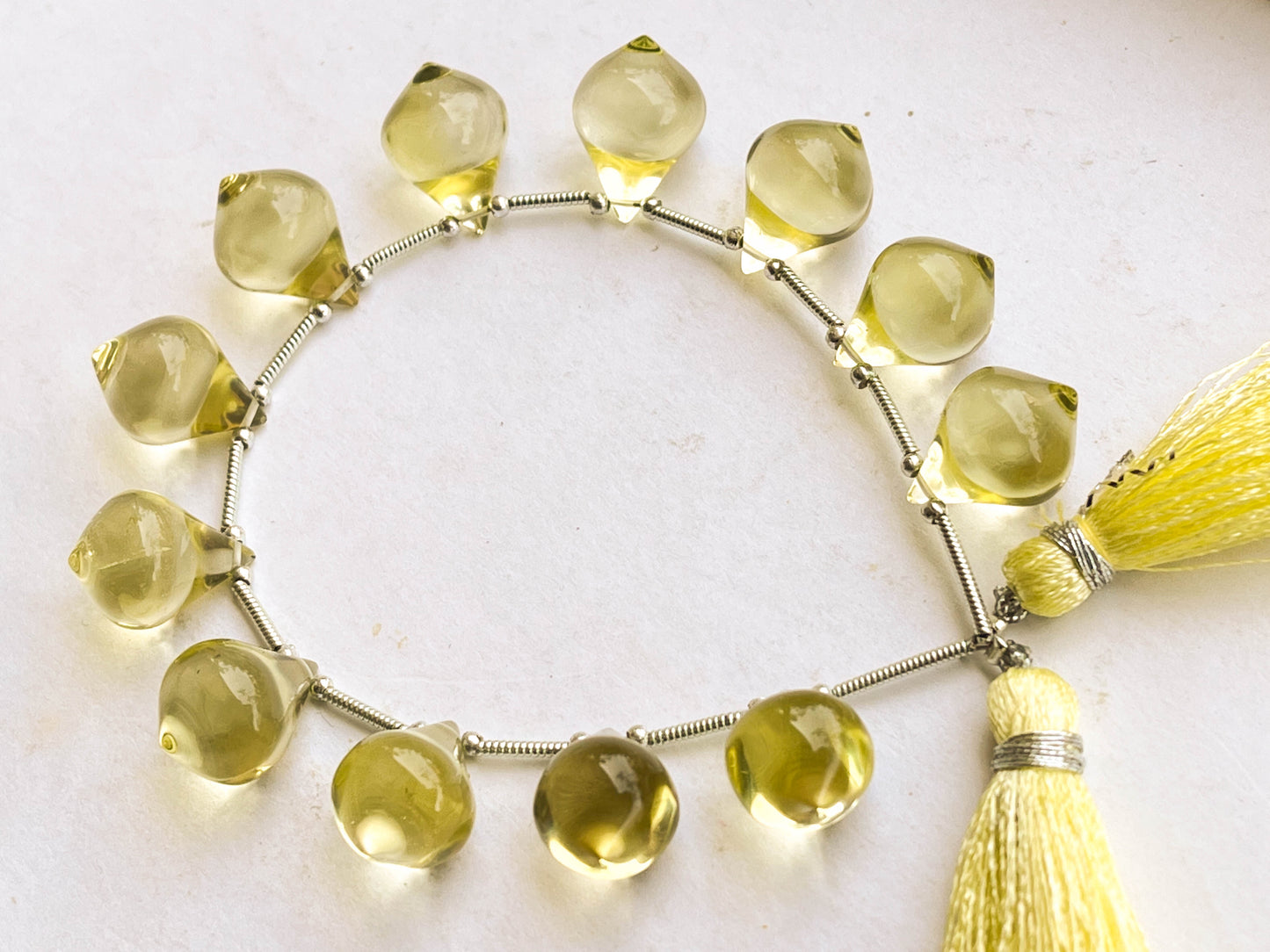 Lemon Green Gold Slanted Shape Drops | 12 Pieces Beadsforyourjewelry