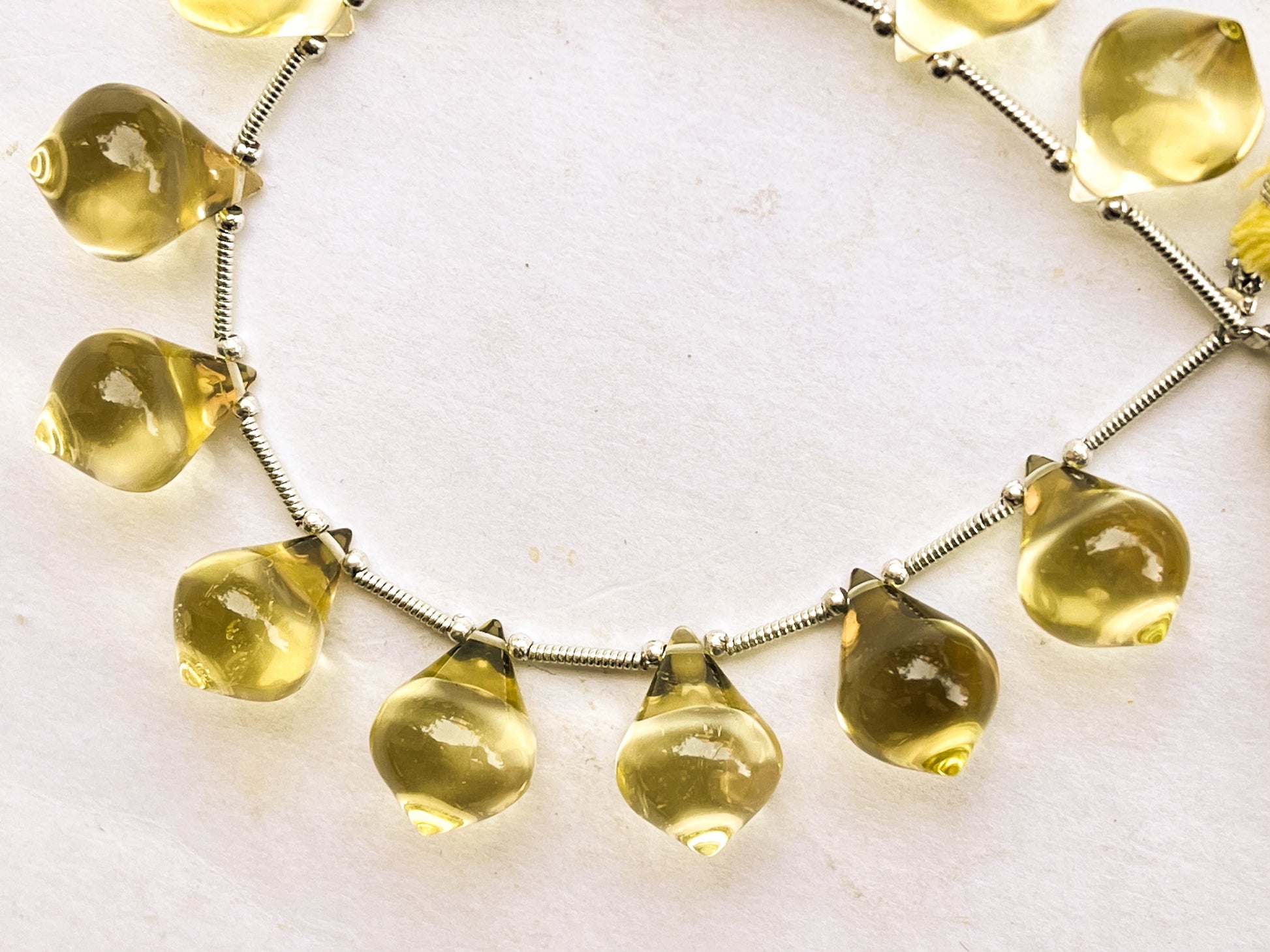 Lemon Green Gold Slanted Shape Drops | 12 Pieces Beadsforyourjewelry
