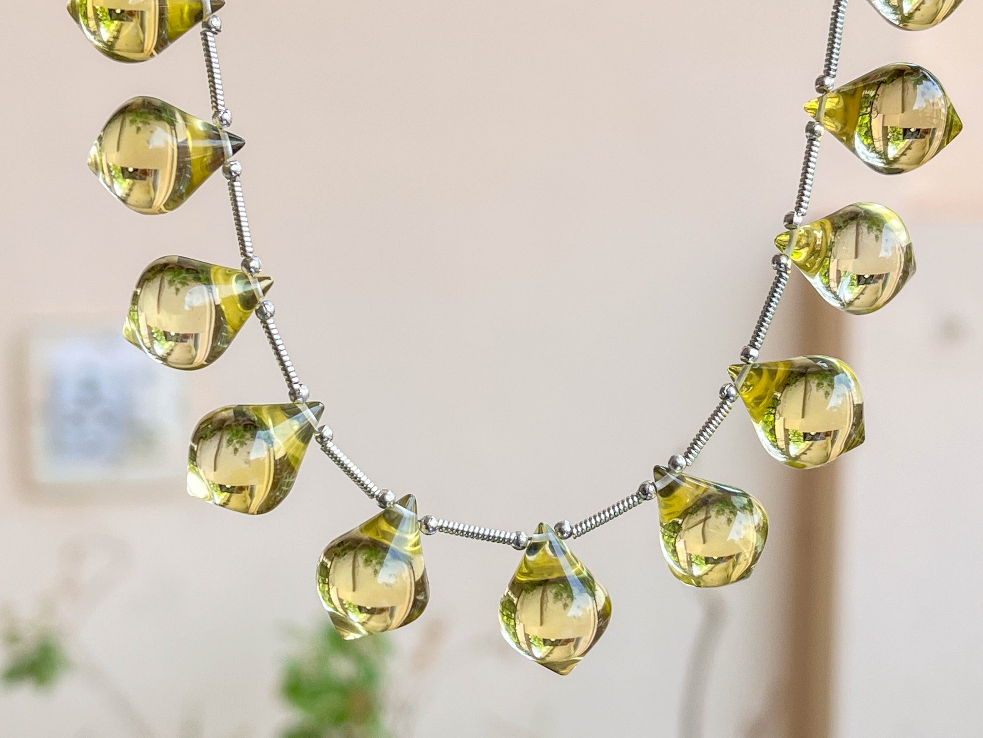 Lemon Green Gold Slanted Shape Drops | 12 Pieces Beadsforyourjewelry