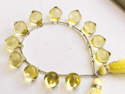 Lemon Green Gold Slanted Shape Drops | 12 Pieces Beadsforyourjewelry