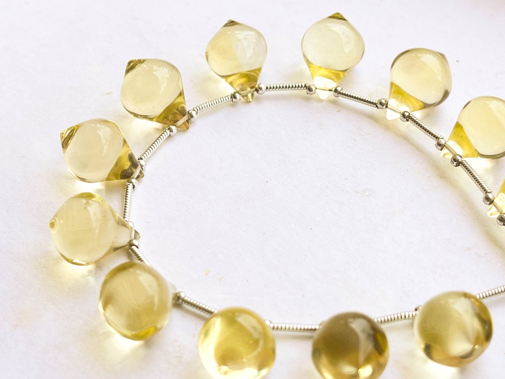 Lemon Green Gold Slanted Shape Drops | 12 Pieces Beadsforyourjewelry