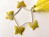 Lemon Jasper Faceted Butterfly Shape Beads Beadsforyourjewelry