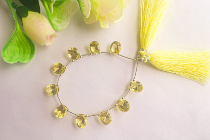 Lemon Quartz Concave cut Oval Shape Beads Beadsforyourjewelry