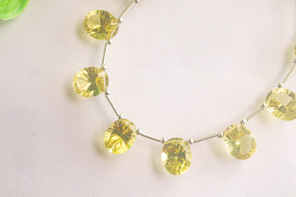 Lemon Quartz Concave cut Oval Shape Beads Beadsforyourjewelry