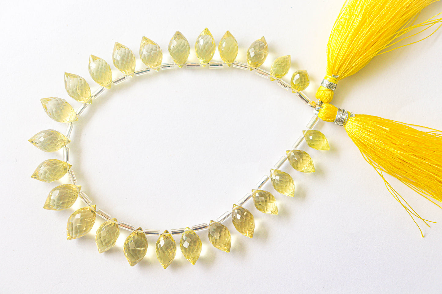 Lemon Quartz Faceted Rice Drops Beads Beadsforyourjewelry