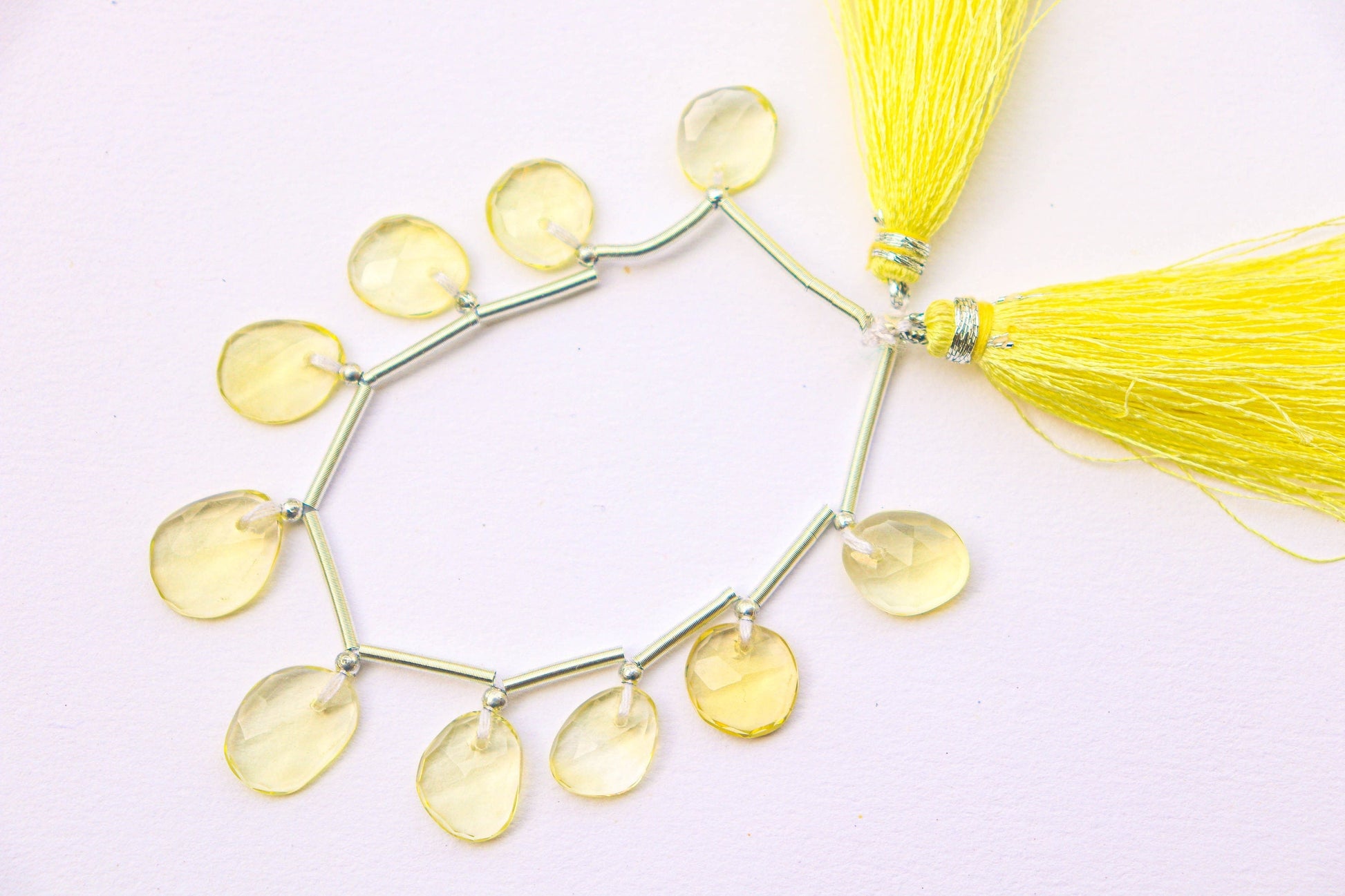 Lemon Quartz Faceted Uneven Shape Rose cut Briolette Beads | 10 Pieces | Natural Lemon quartz Gemstone Beads | Beadsforyourjewelry BFYJ1196-1 Beadsforyourjewelry