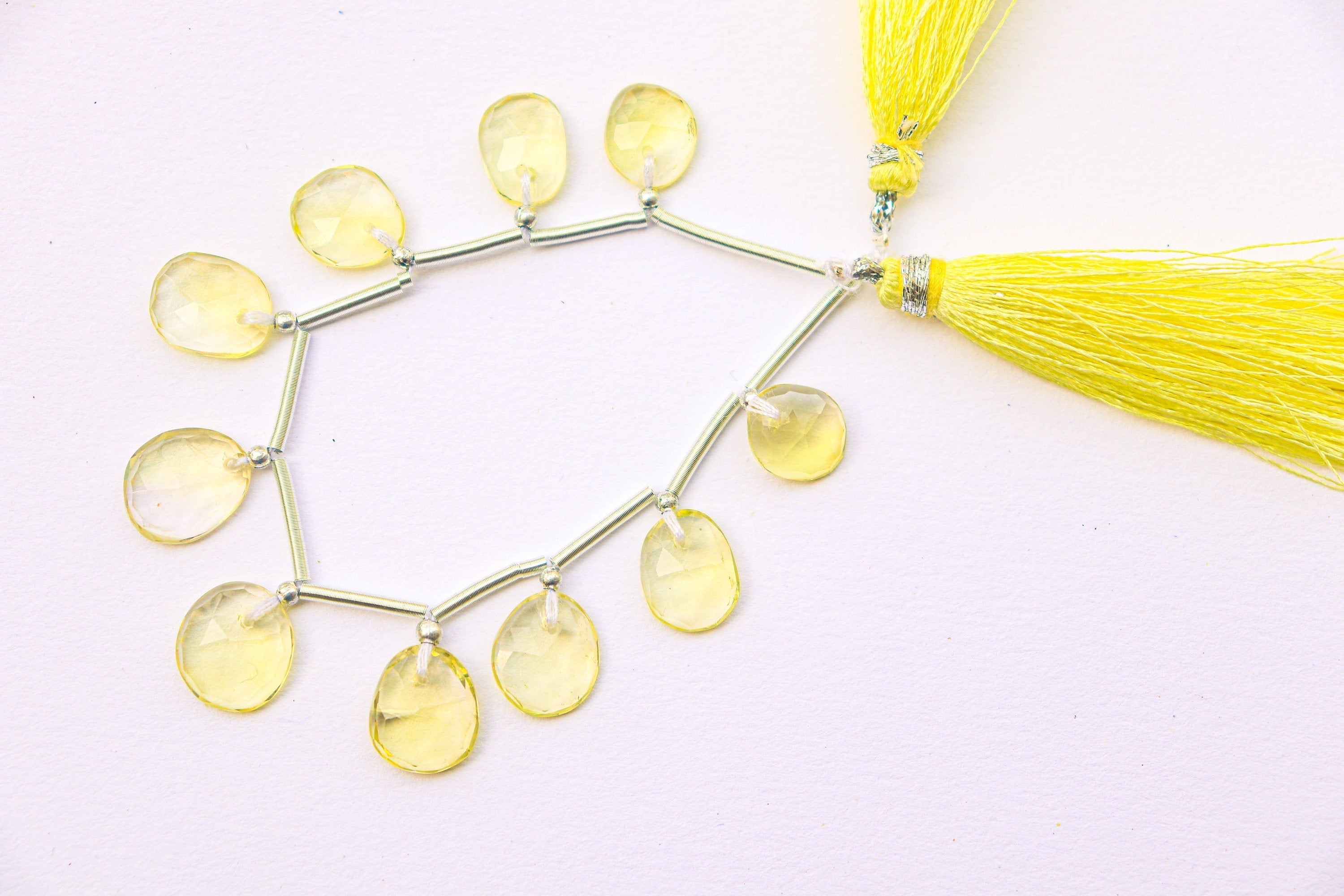 Lemon Quartz Faceted Uneven Shape Rose cut Briolette Beads | 10 Pieces | Natural Lemon quartz Gemstone Beads | Beadsforyourjewelry BFYJ1196-2 Beadsforyourjewelry