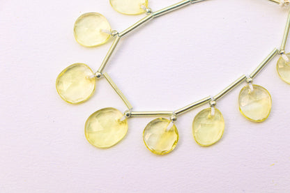 Lemon Quartz Faceted Uneven Shape Rose cut Briolette Beads | 10 Pieces | Natural Lemon quartz Gemstone Beads | Beadsforyourjewelry BFYJ1196-3 Beadsforyourjewelry