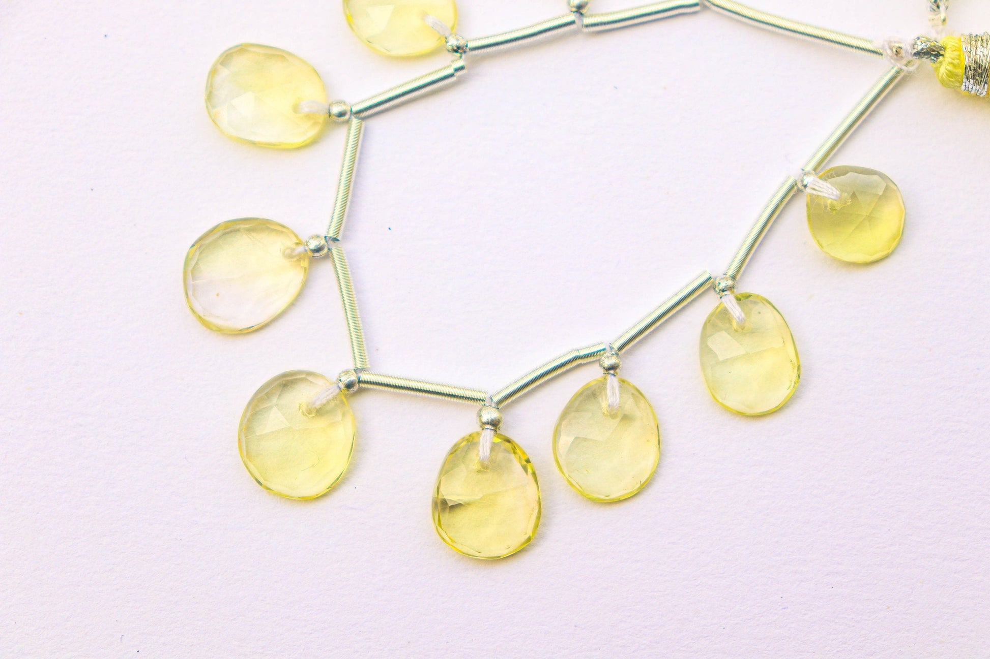 Lemon Quartz Faceted Uneven Shape Rose cut Briolette Beads | 10 Pieces | Natural Lemon quartz Gemstone Beads | Beadsforyourjewelry Beadsforyourjewelry