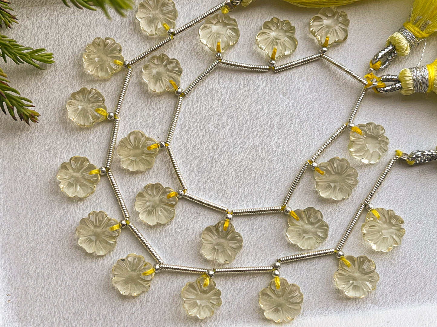 Lemon Quartz Flower Carving Beads, 9x9mm | 10 Pieces Beadsforyourjewelry