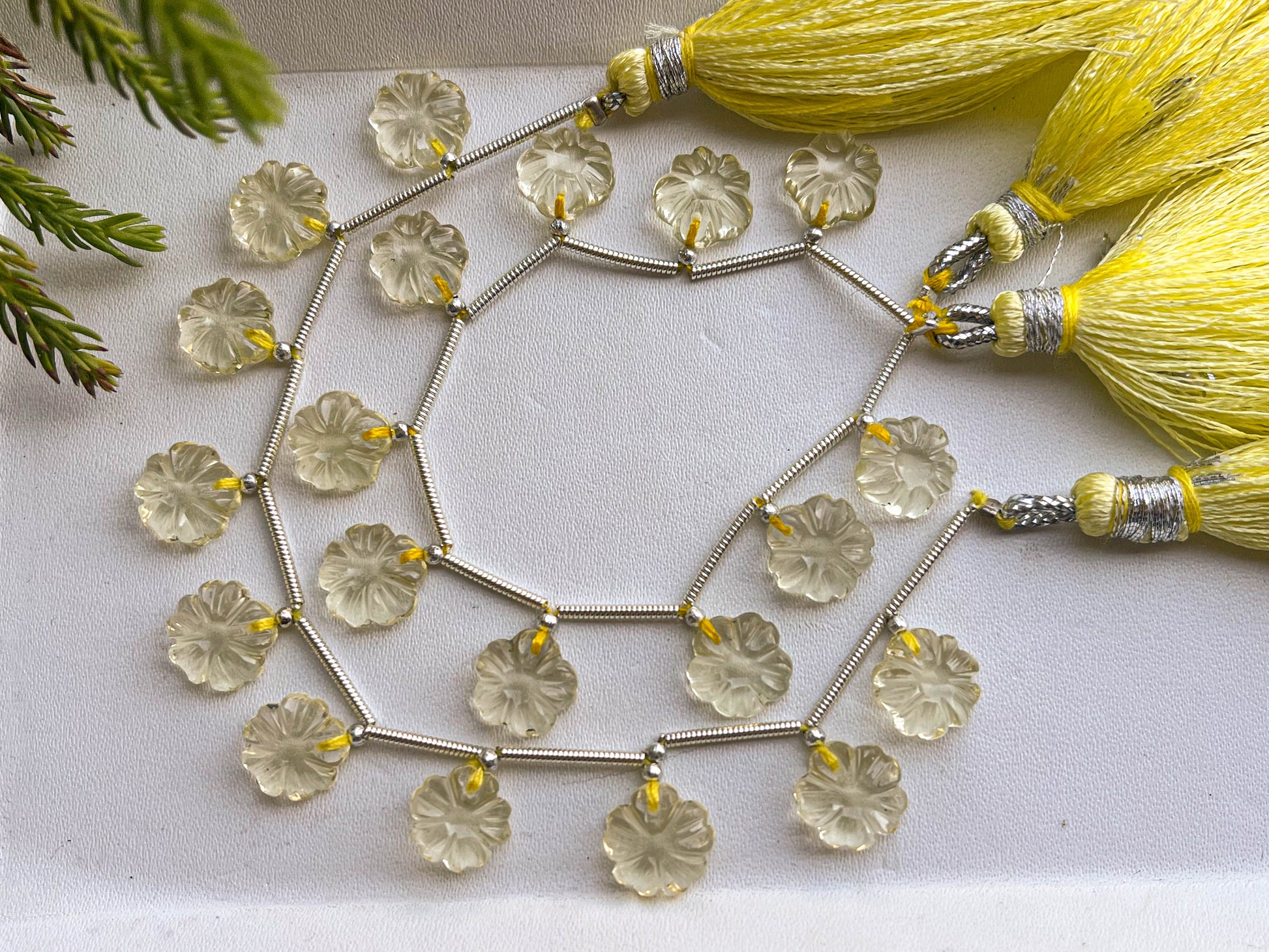 Lemon Quartz Flower Carving Beads, 9x9mm | 10 Pieces Beadsforyourjewelry