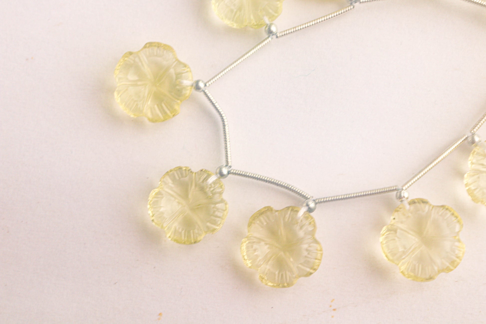 Lemon Quartz Flower Carving Beads Beadsforyourjewelry