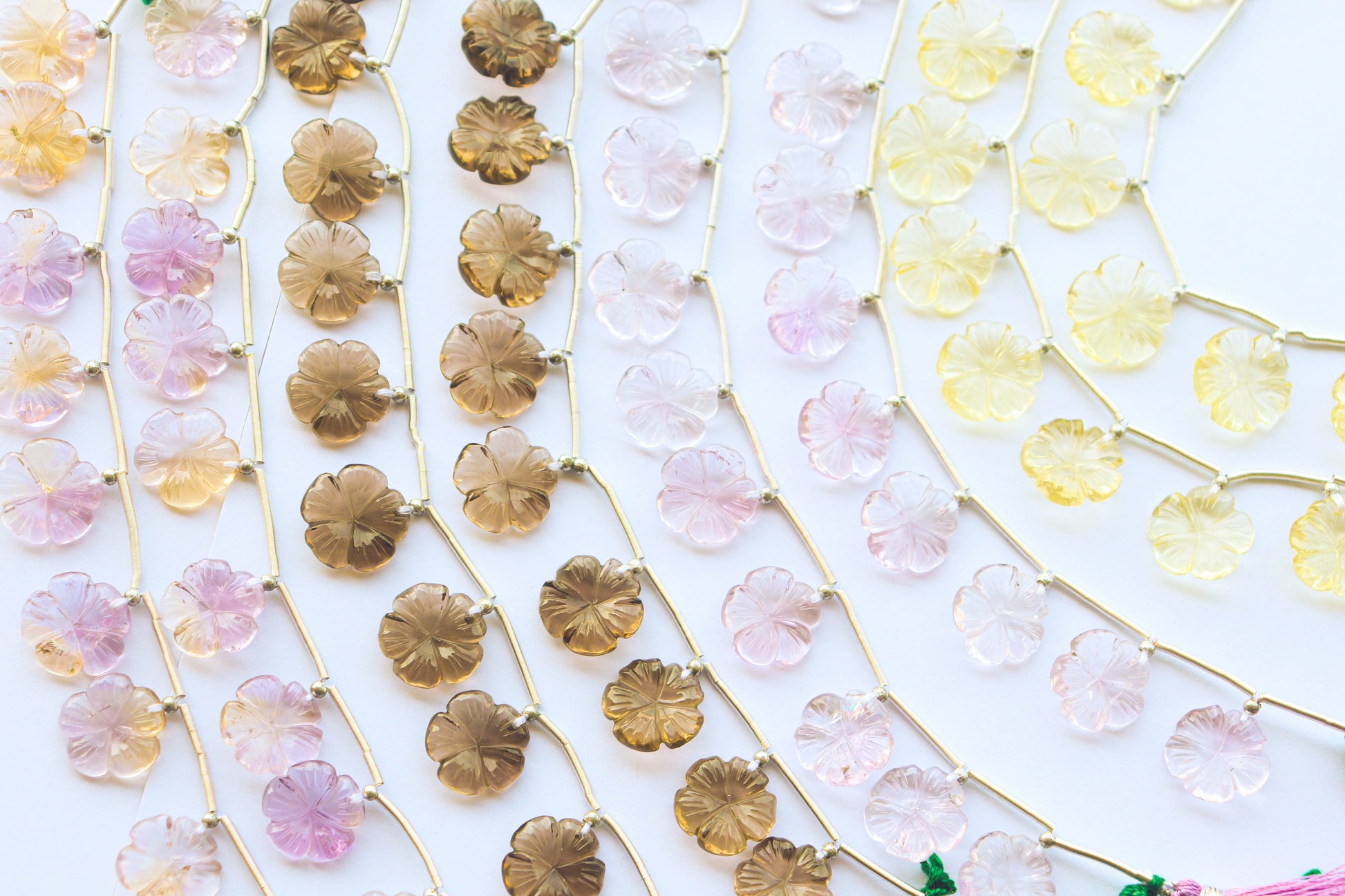 Lemon Quartz Flower Shape beads | 15x15mm | 10 Pieces | Face Drill Beadsforyourjewelry
