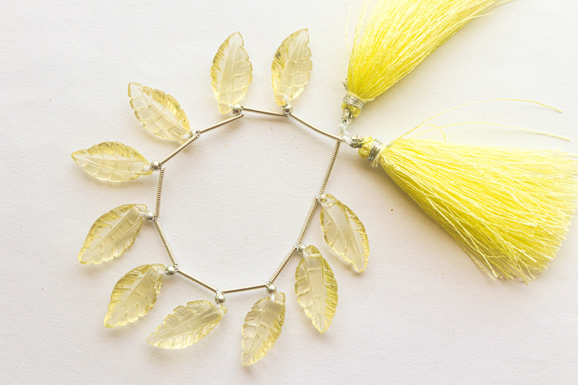 Lemon Quartz Leaf Carving Beads Beadsforyourjewelry