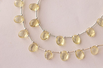 Lemon Quartz Oval Shape Beads Beadsforyourjewelry