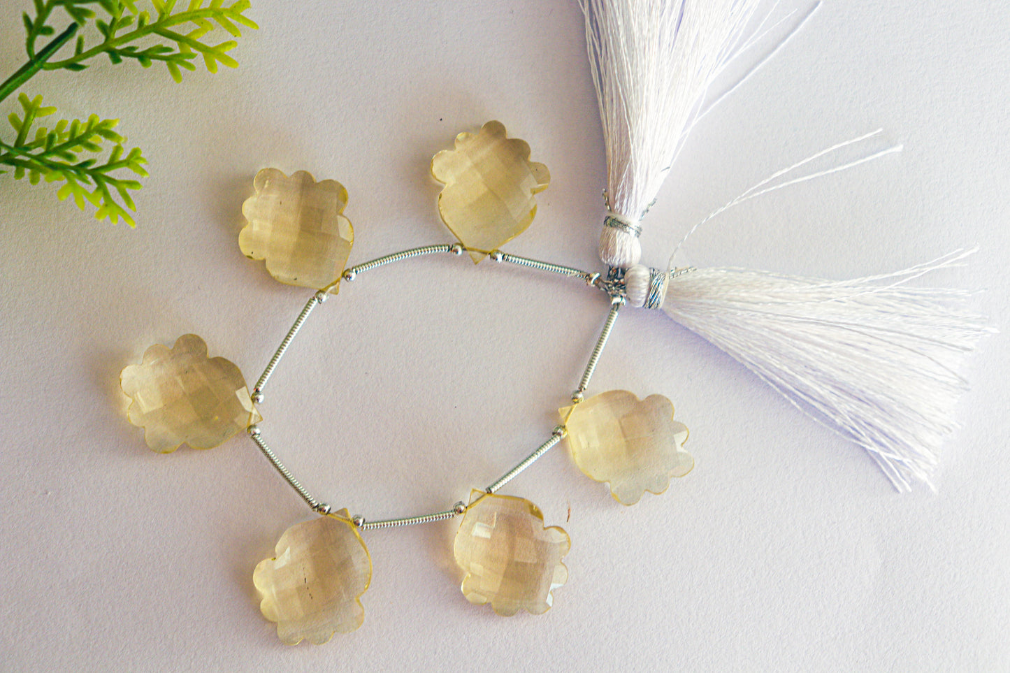 Lemon Quartz Pear Flower Shape Briolette Beads Beadsforyourjewelry