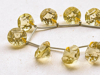 Lemon Quartz Round Star Concave Cut Beads Beadsforyourjewelry