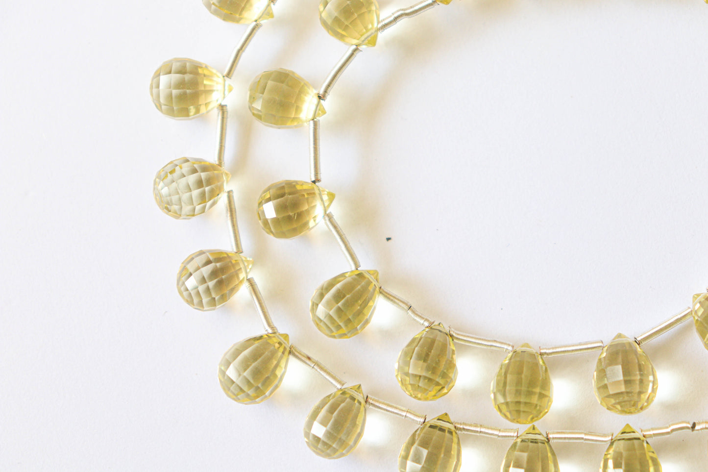 Lemon Quartz Step Cut Drops Beads Beadsforyourjewelry