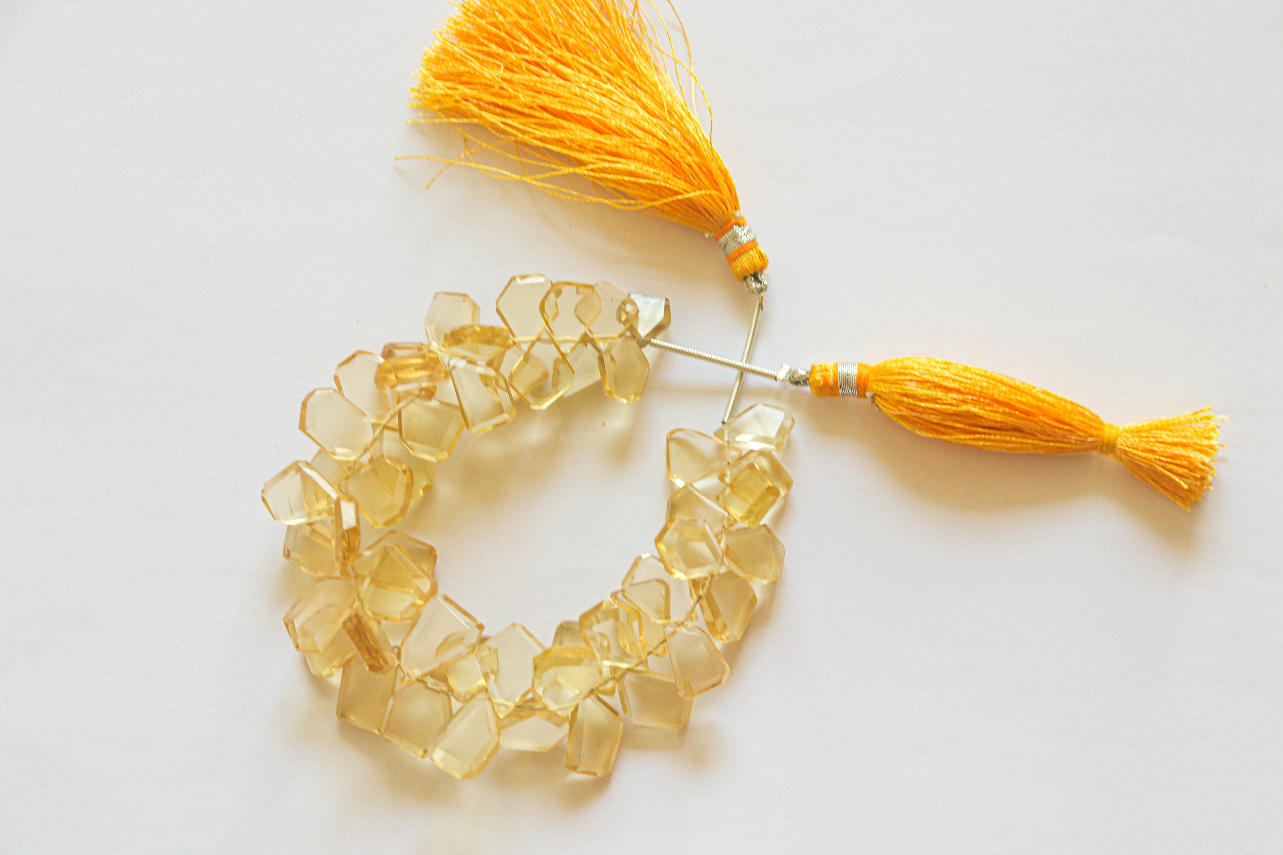 Lemon Quartz gemstone slice cut beads Beadsforyourjewelry