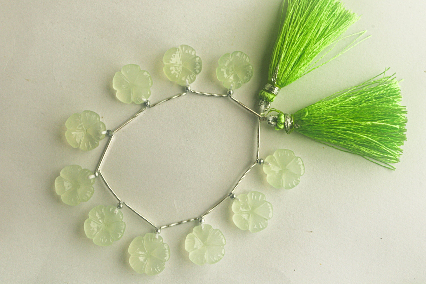 Light Green Onyx Flower Carving Beads Beadsforyourjewelry