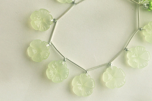 Light Green Onyx Flower Carving Beads Beadsforyourjewelry