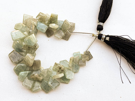 Milky Aquamarine gemstone slice cut beads Beadsforyourjewelry