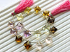 Mix Natural Gemstones Square Shape Diamond Star Cut Beads, Matching Pair, Concave Cut Beads Beadsforyourjewelry