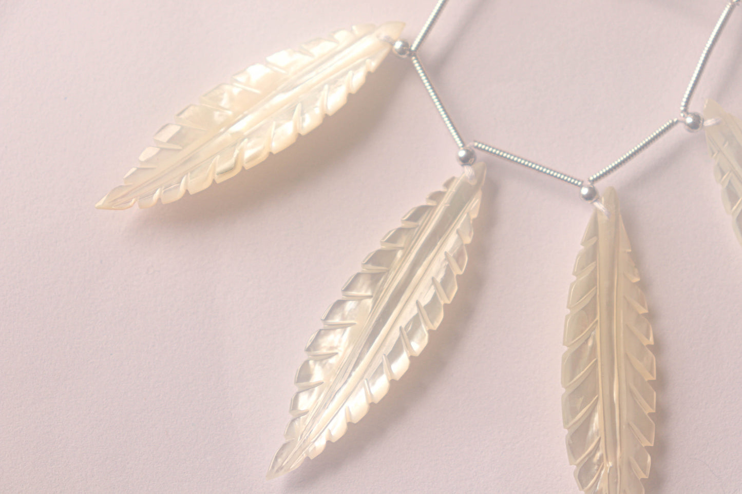 Mother of Pearl Carving Leaf Beadsforyourjewelry