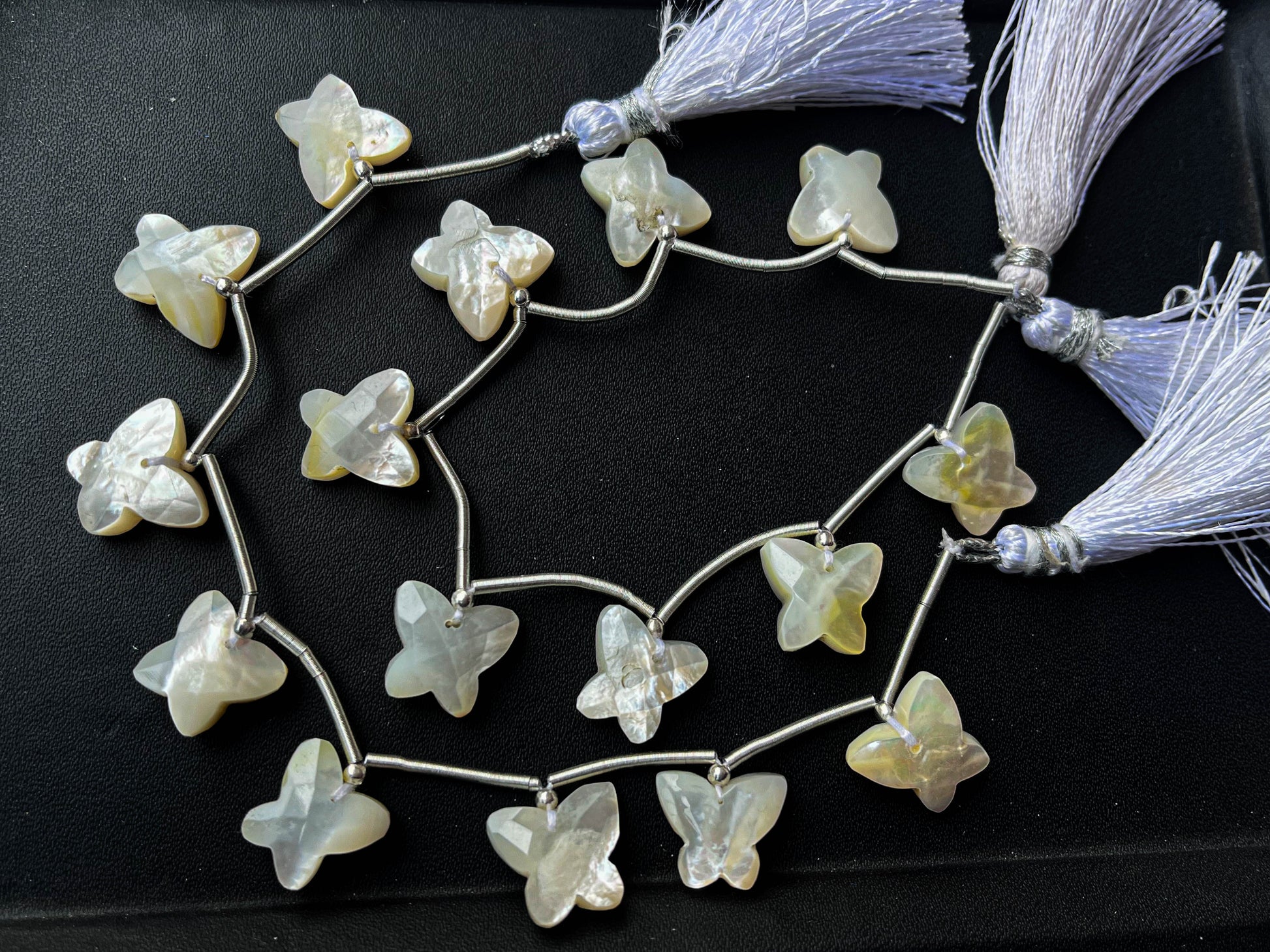 Mother of Pearl Faceted Butterfly Shape Beads Beadsforyourjewelry
