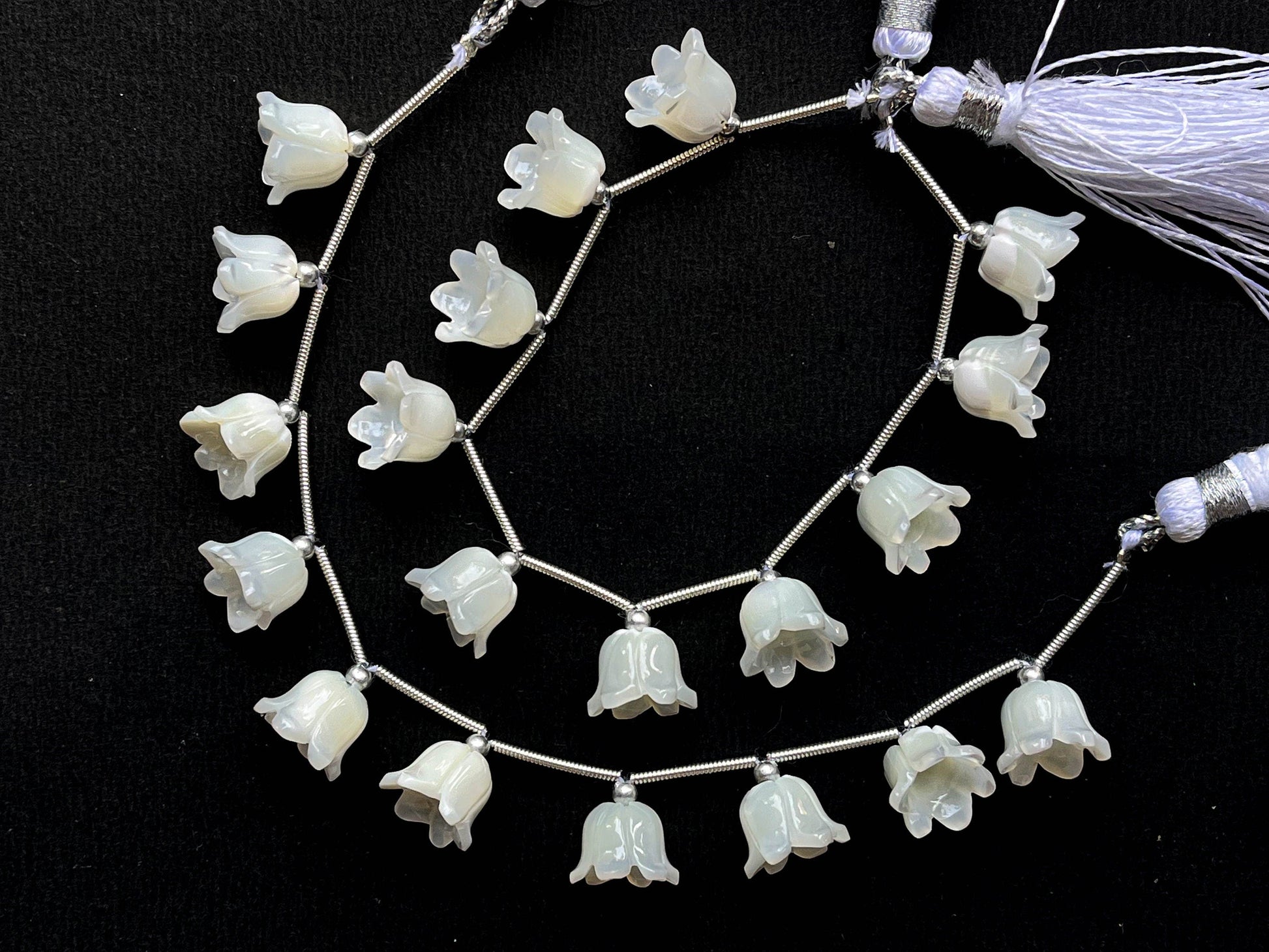 Mother of Pearl Flower Carved Beads Beadsforyourjewelry