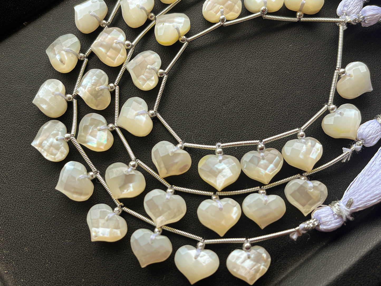 Mother of Pearl Heart Shape Faceted Beads Beadsforyourjewelry