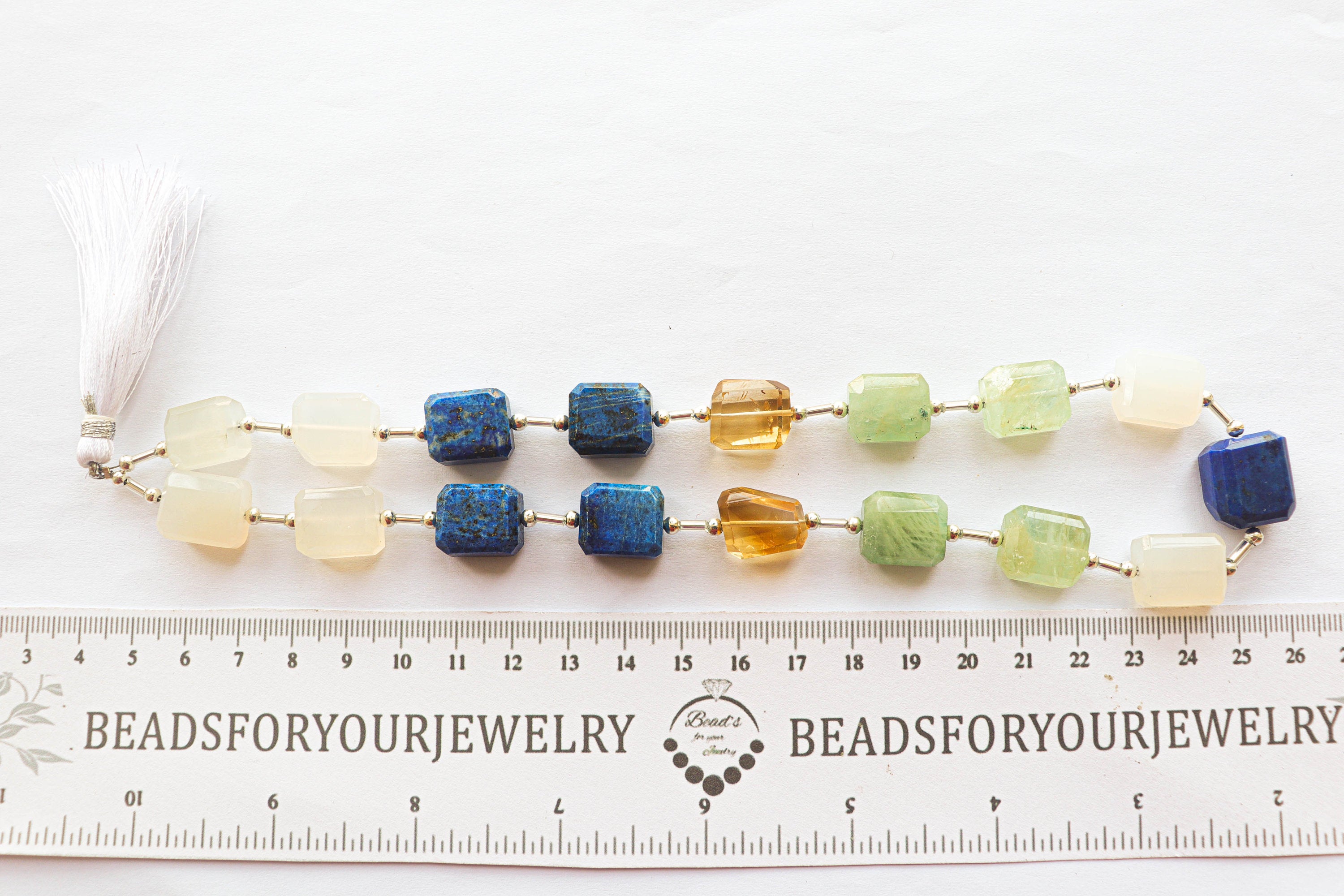Multi Gemstone Faceted Box Shape | 16 inch String | 11x13mm to 14x16mm | 17 Pieces | Center drill | Natural Gemstone Beads | Rare Beads Beadsforyourjewelry