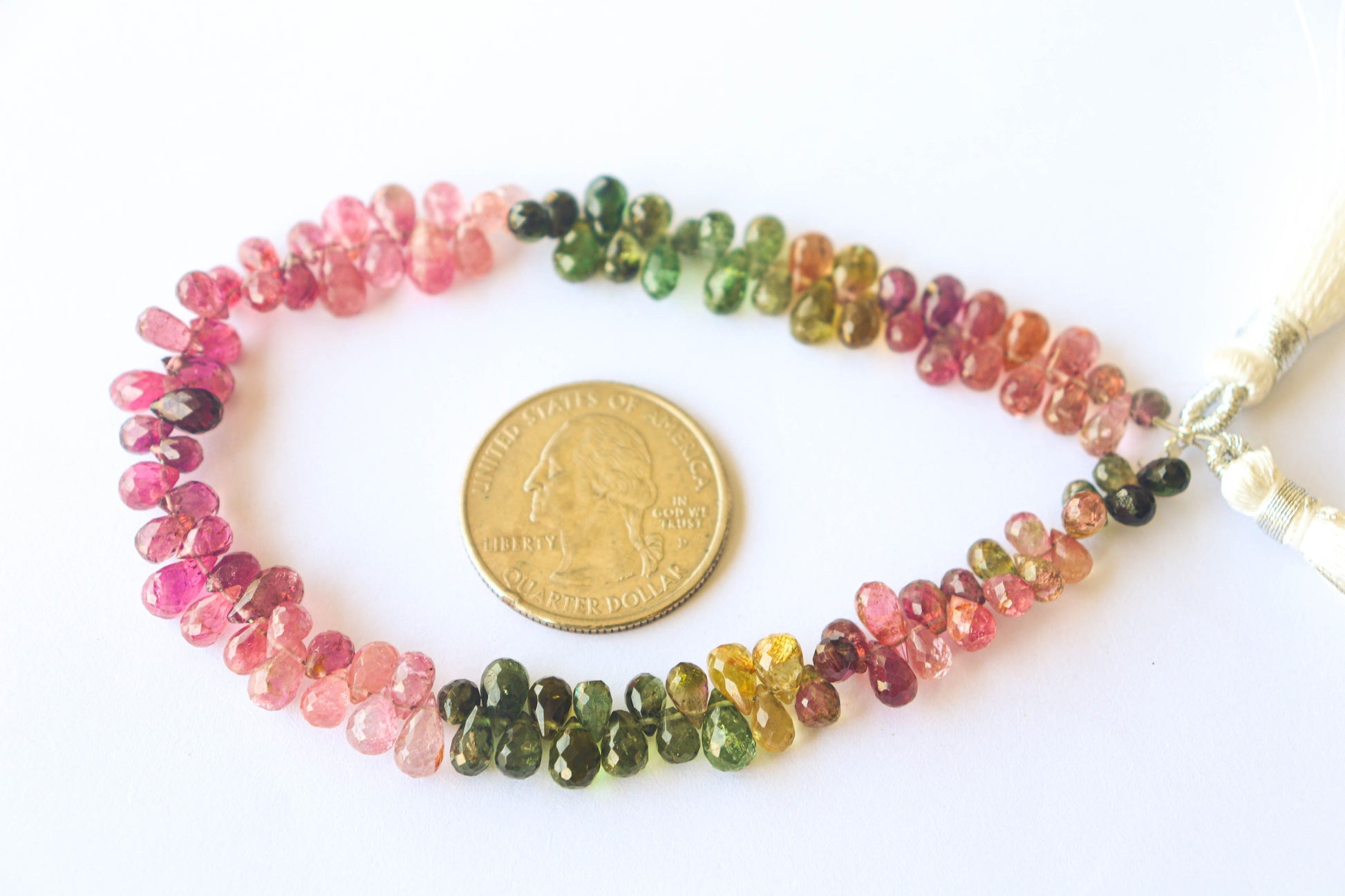 Multi Tourmaline Faceted Drops | 4x6mm | 8 Inch | 100 Pieces Beadsforyourjewelry