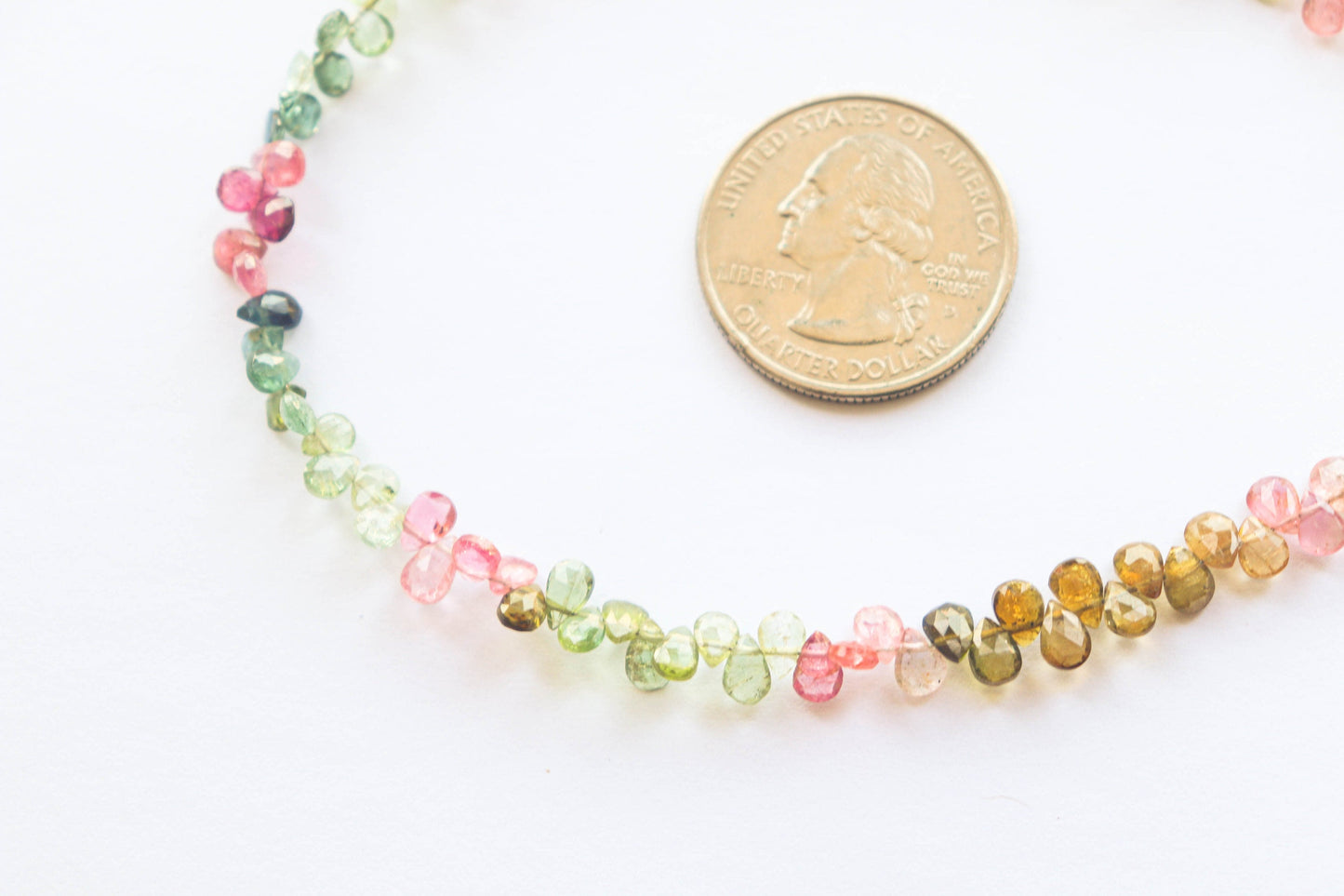 Multi Tourmaline Pear Faceted Briolette | 3x5mm | 10 inch Full String | 100 Pieces | Natural Tourmaline Gemstone | Beadsforyourjewellery | 902 Beadsforyourjewelry