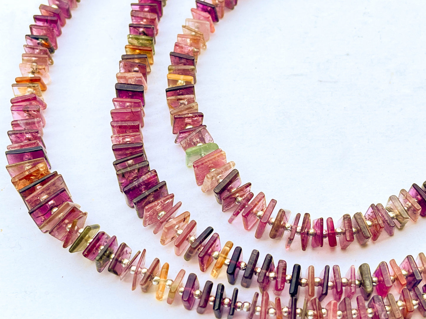 Multi Tourmaline Smooth Square shape Heishi beads | 10 Inch Beadsforyourjewelry