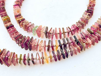Multi Tourmaline Smooth Square shape Heishi beads | 10 Inch Beadsforyourjewelry