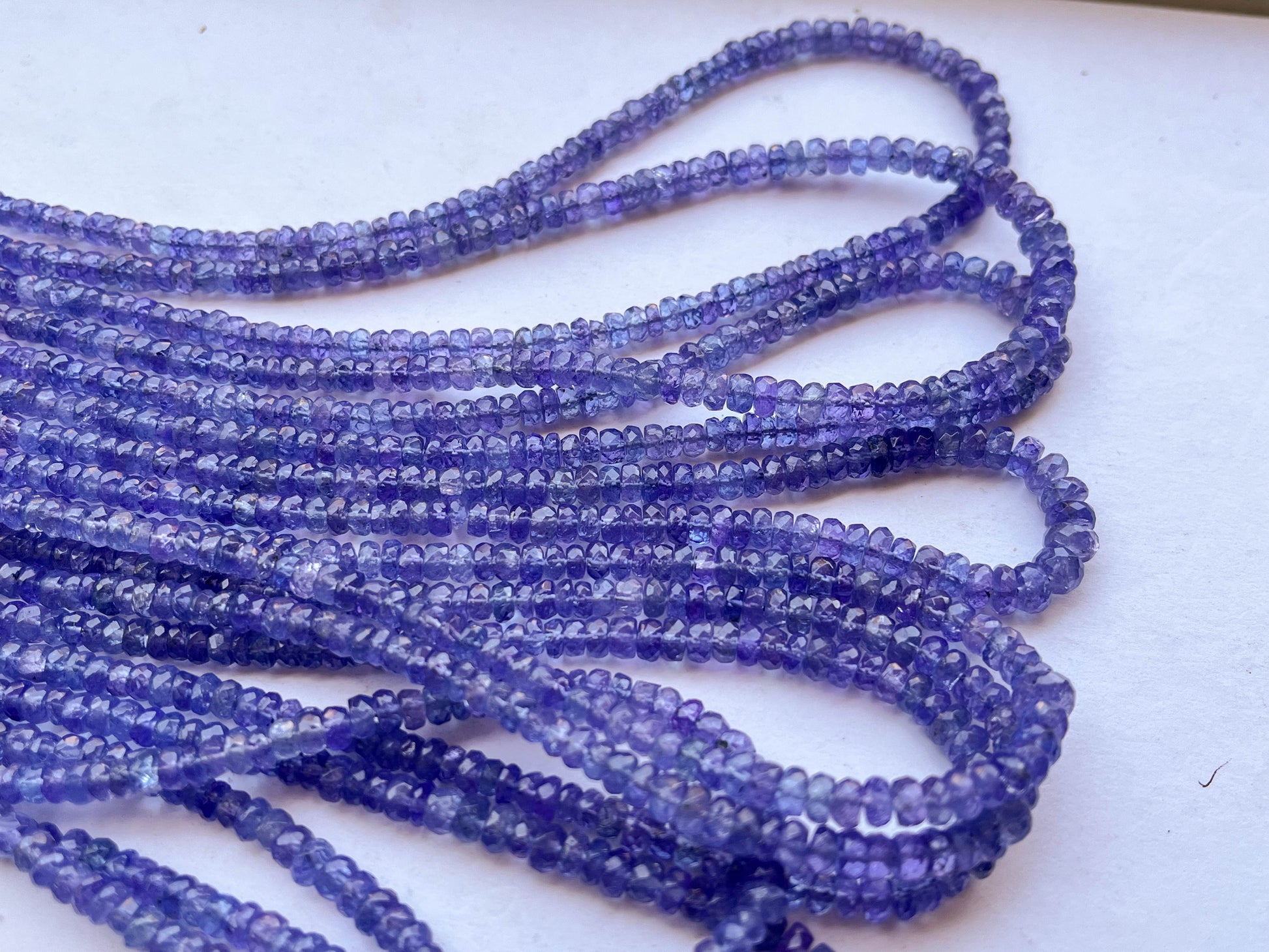 Natural AAA Tanzanite Faceted Rondelle Shape Beads Beadsforyourjewelry