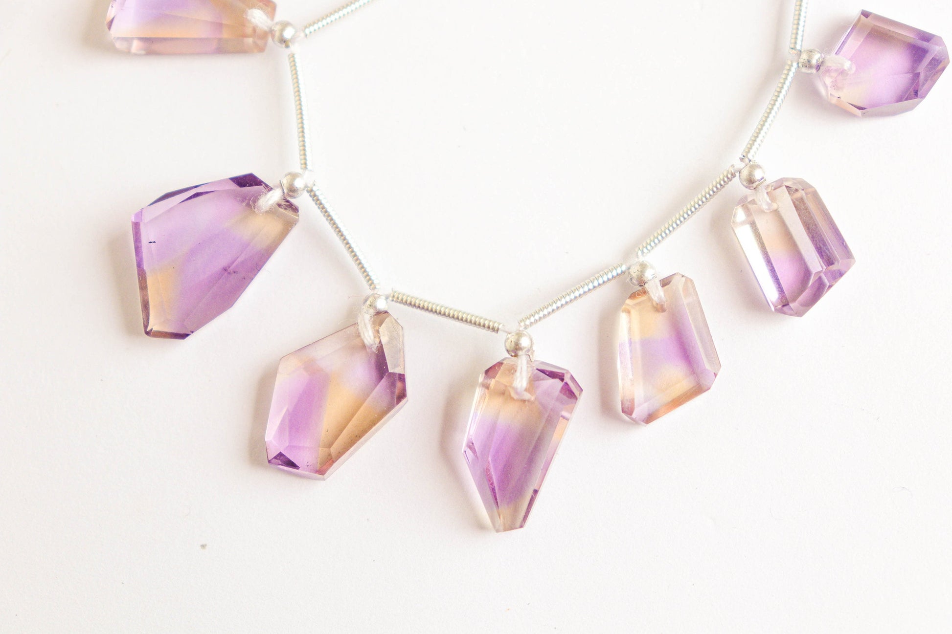 Natural Ametrine Beads Uneven Shape Faceted Tumbles | 10x12mm - 14x18mm | 10 Pieces | 7 inch | High Quality Ametrine | Beadsforyourjewellery Beadsforyourjewelry