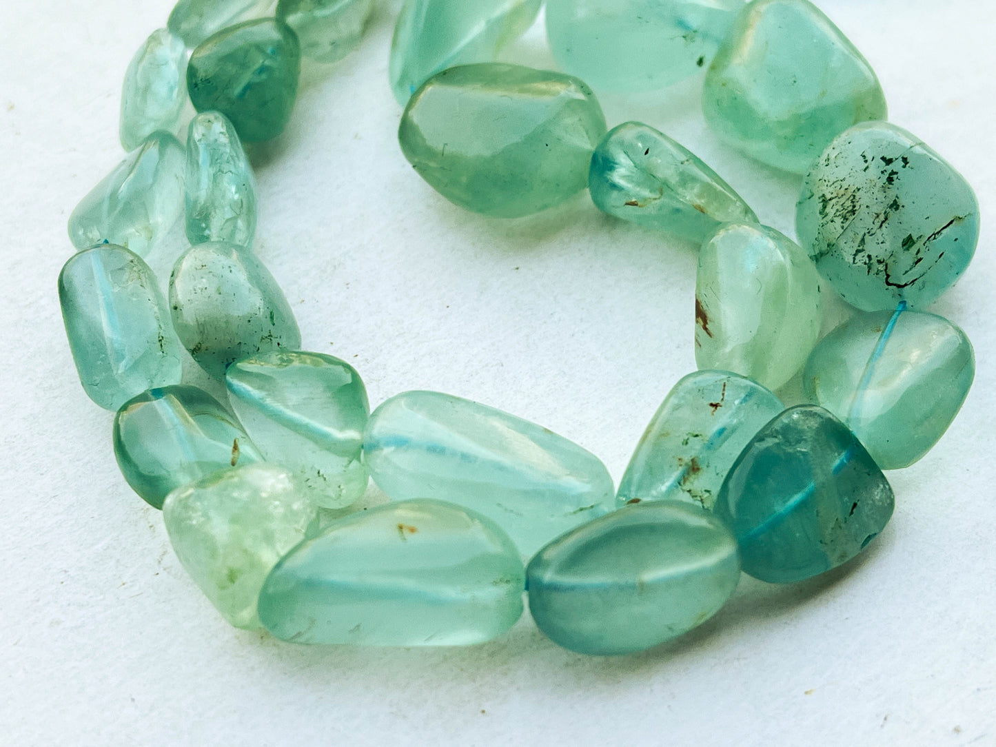 Natural Aquamarine (No Heat, No Treat) Smooth Nuggets Shape Beads Beadsforyourjewelry