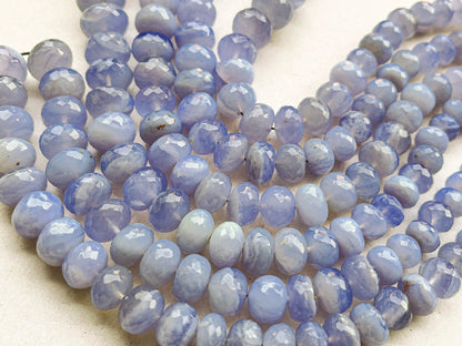 Natural Blue Chalcedony Rondelle Shape faceted beads Beadsforyourjewelry