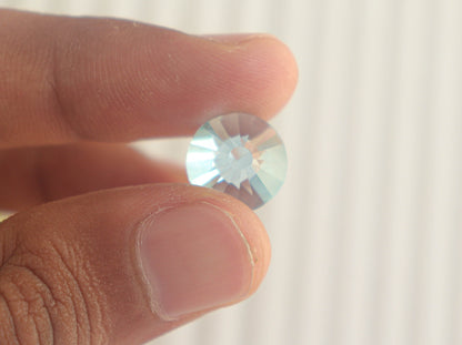 Natural Blue Topaz Round Shape Flower Buff Top | 12x12mm | 1 Piece |  Natural Gemstone | Loose Stone | Beadsforyourjewellery Beadsforyourjewelry