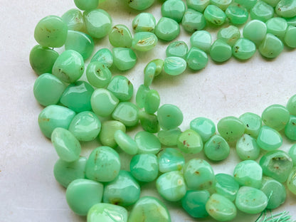 Natural Chrysoprase Smooth Heart Shape Briolette Beads Beadsforyourjewelry