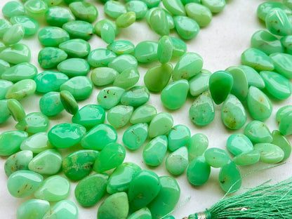 Natural Chrysoprase Smooth Pear Shape Briolette Beads Beadsforyourjewelry