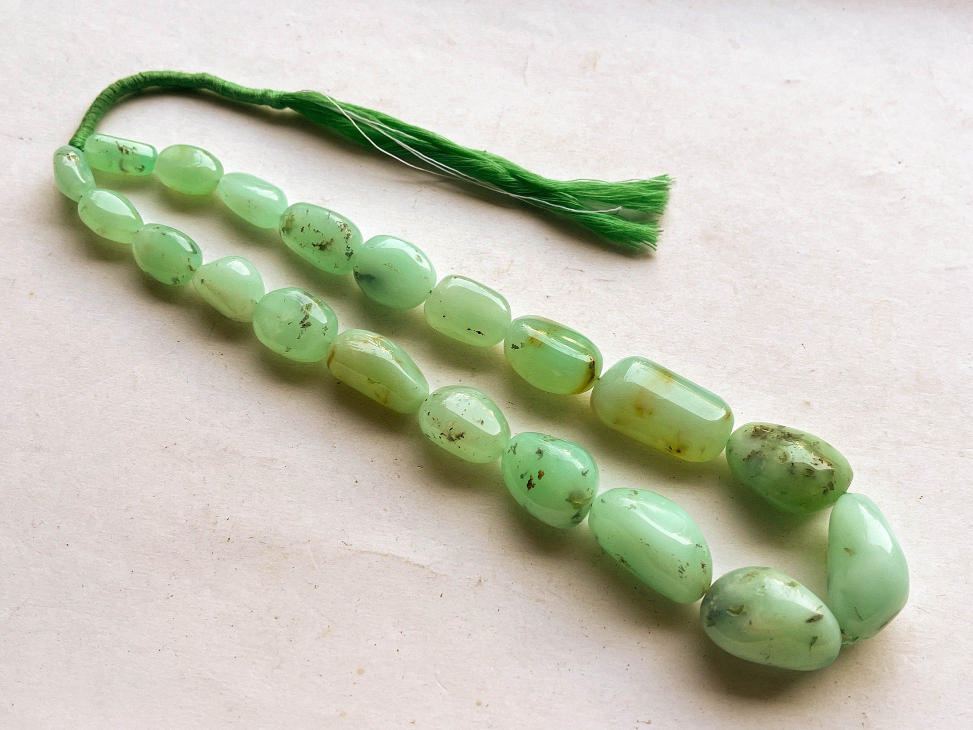 Natural Chrysoprase Smooth Tumble Shape Beads Beadsforyourjewelry