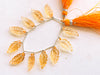 Natural Citrine Leaf Carving Beads | 9x18mm to 10x20mm | 11 Pieces Beadsforyourjewelry